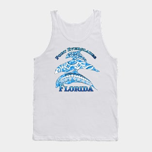 Port Everglades Florida Vacation Tribal Dolphins Tank Top